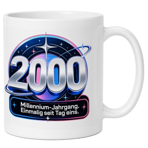 Tasse »2000 Millennium-Jahrgang. Einmalig seit Tag...