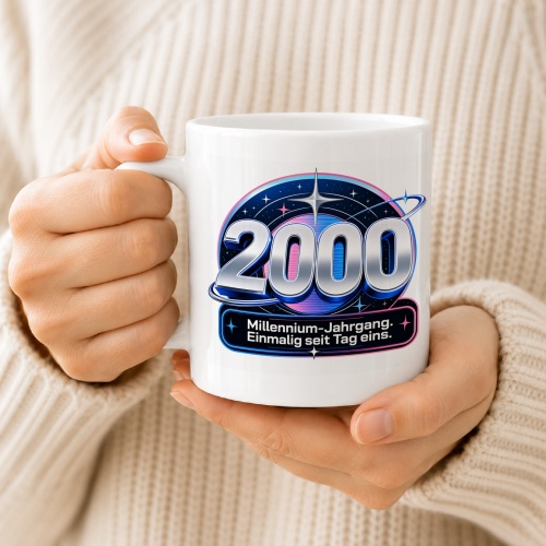 Tasse »2000 Millennium-Jahrgang. Einmalig seit Tag eins.«