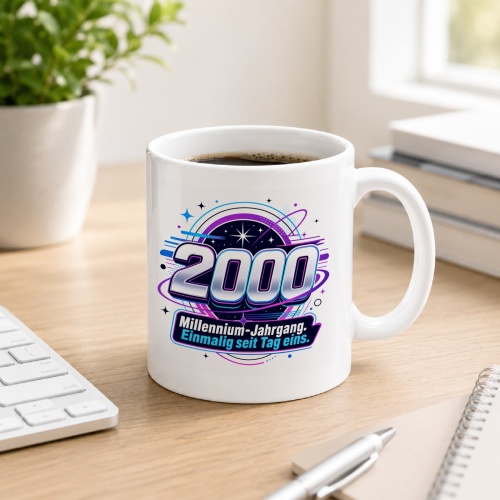 Tasse »2000 Millennium-Jahrgang. Einmalig seit Tag...