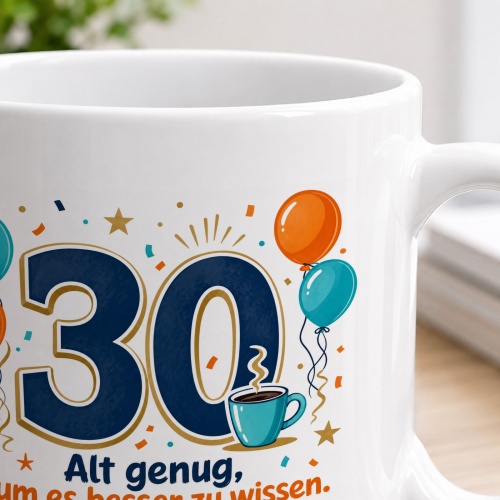 Tasse »30 Alt genug, um es besser zu wissen.«