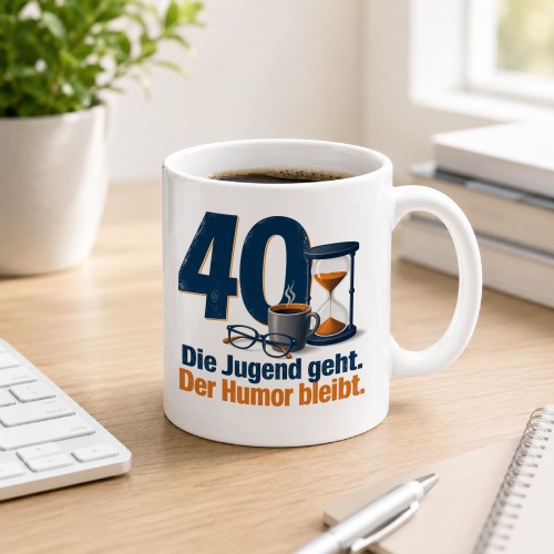 Tasse »40 Die Jugend geht. Der Humor bleibt.«