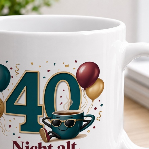 Tasse »40 Nicht alt. Nur länger jung.«