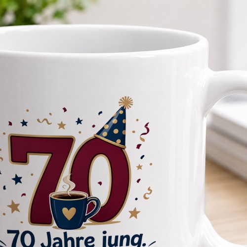 Tasse »70 Jahre jung. Der Rest ist Statistik.«