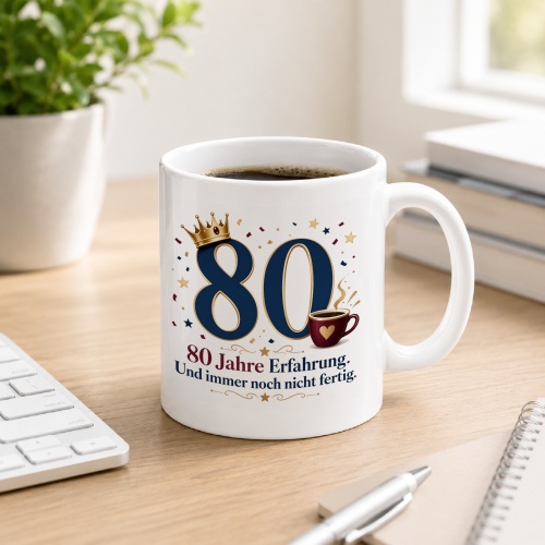 Tasse »80 Jahre Erfahrung. Und immer noch nicht...