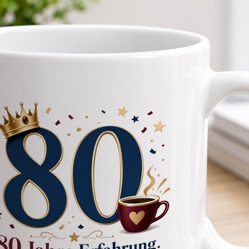 Tasse »80 Jahre Erfahrung. Und immer noch nicht fertig.«