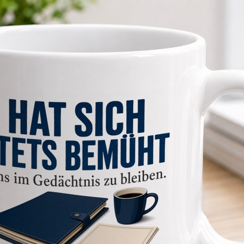 Tasse »Hat sich stets bemüht uns im Gedächtnis zu bleiben.«