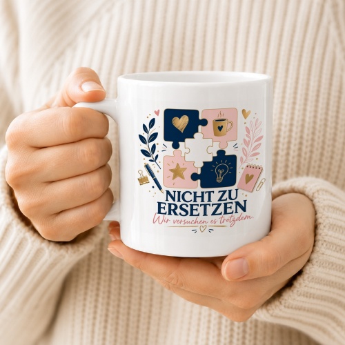 Tasse »Nicht zu ersetzen – Wir versuchen es trotzdem.«