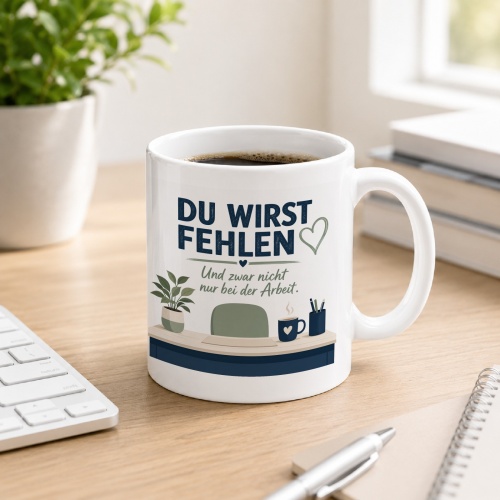 Tasse »Du wirst fehlen. Und zwar nicht nur bei der...