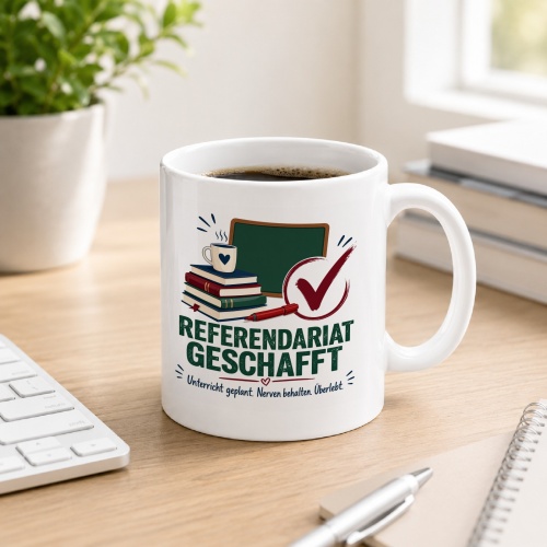 Tasse »Referendariat geschafft«