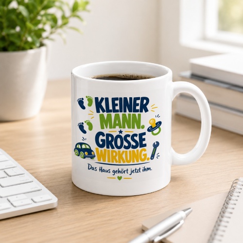 Tasse »Kleiner Mann. Große Wirkung. Das Haus...