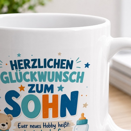Tasse »Herzlichen Glückwunsch zum Sohn«