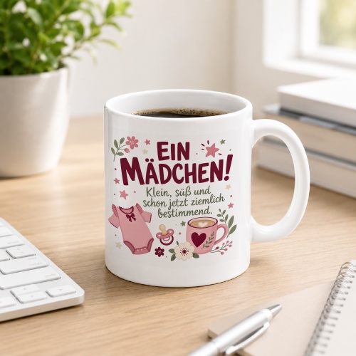 Tasse »Ein Mädchen!«