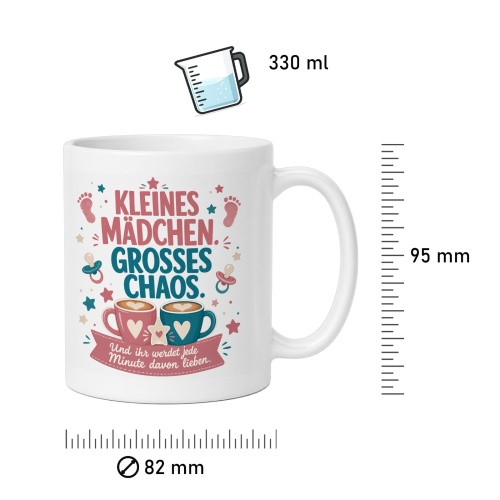 Tasse »Kleines Mädchen. Großes Chaos.«