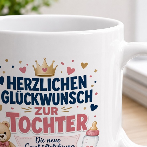 Tasse »Herzlichen Glückwunsch zur Tochter«