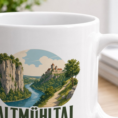 Tasse »Altmühltal Felsen, Fluss und Frankenweite.«