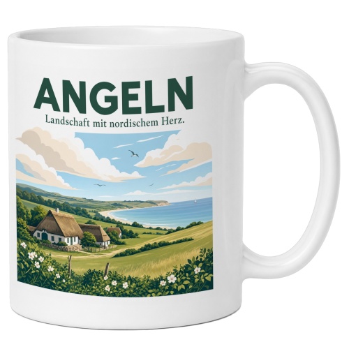 Tasse »Angeln Landschaft mit nordischem Herz.«