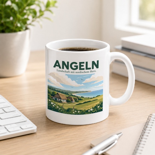 Tasse »Angeln Landschaft mit nordischem Herz.«