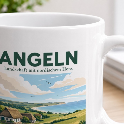 Tasse »Angeln Landschaft mit nordischem Herz.«