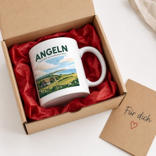Tasse »Angeln Landschaft mit nordischem Herz.«