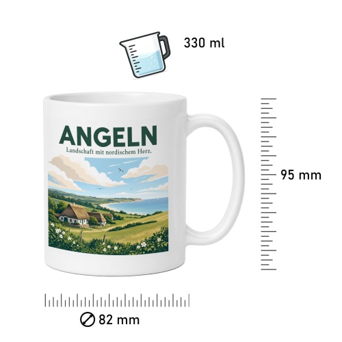 Tasse »Angeln Landschaft mit nordischem Herz.«
