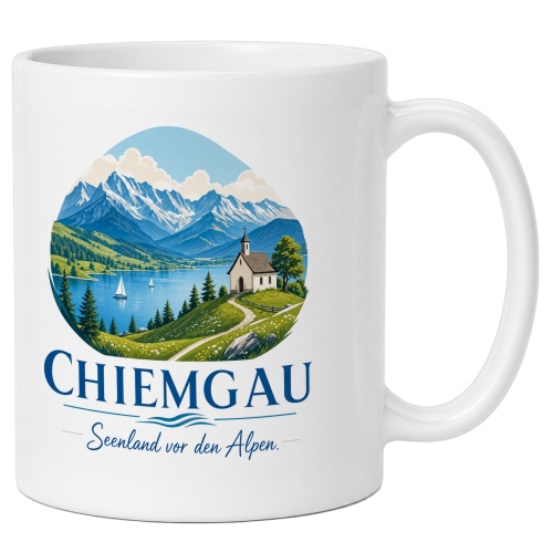 Tasse »Chiemgau Seenland vor den Alpen.«