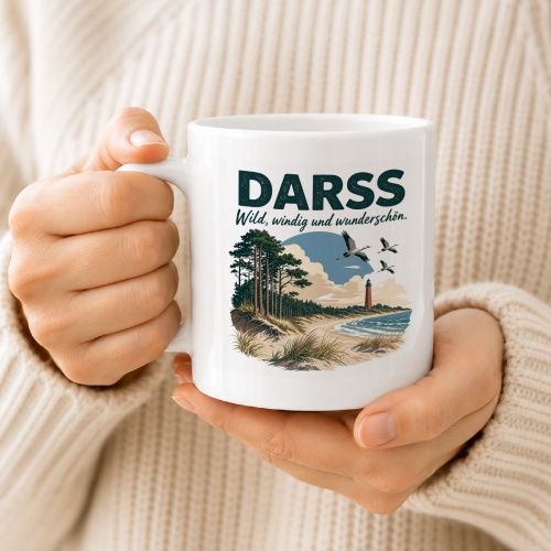 Tasse »Darss – Wild, windig und wunderschön.«