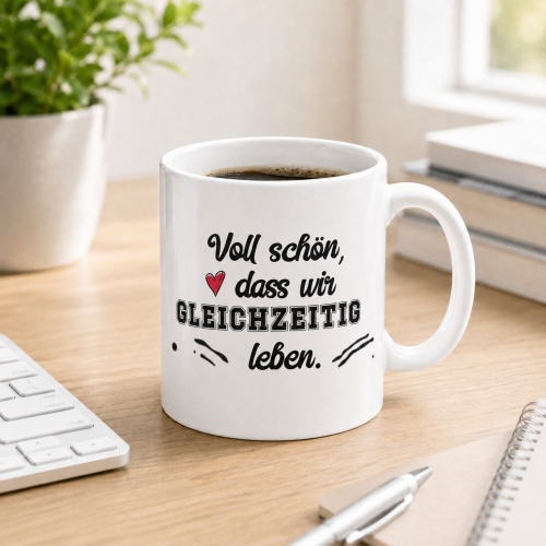 Tasse »Voll schön, dass wir gleichzeitig leben«