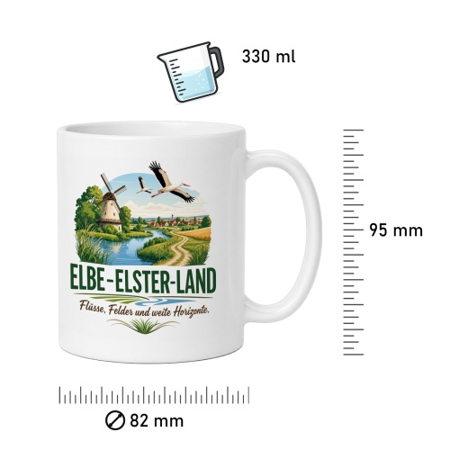 Tasse »Elbe-Elster-Land Flüsse, Felder und weite Horizonte.«