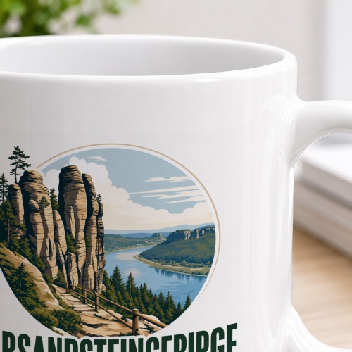 Tasse »Elbsandsteingebirge Felsenkunst an der Elbe.«