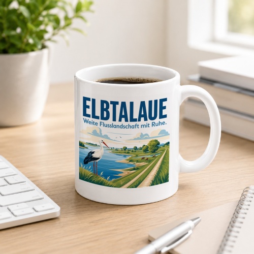 Tasse »Elbtalaue – Weite Flusslandschaft mit Ruhe.«