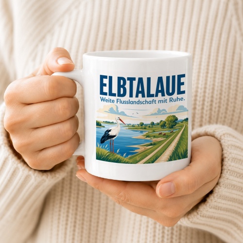 Tasse »Elbtalaue – Weite Flusslandschaft mit Ruhe.«