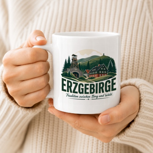 Tasse »Erzgebirge Tradition zwischen Berg und Wald.«