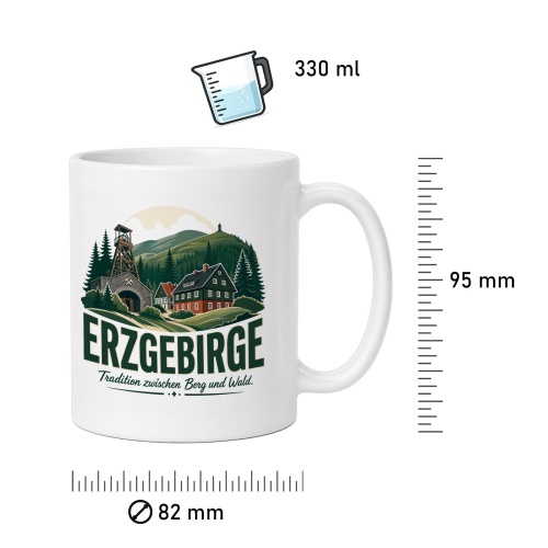 Tasse »Erzgebirge Tradition zwischen Berg und Wald.«