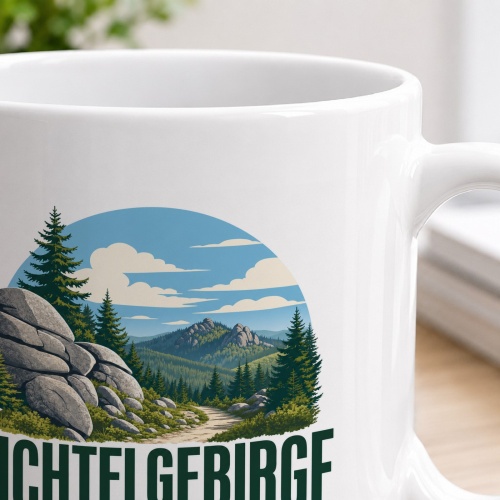 Tasse »Fichtelgebirge – Felsen, Wald und frische Luft.«