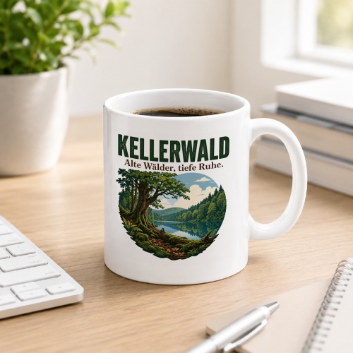 Tasse »Kellerwald – Alte Wälder, tiefe Ruhe.«