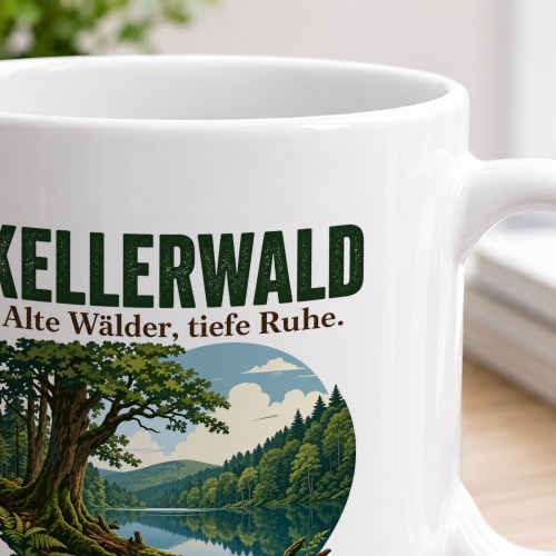 Tasse »Kellerwald – Alte Wälder, tiefe Ruhe.«