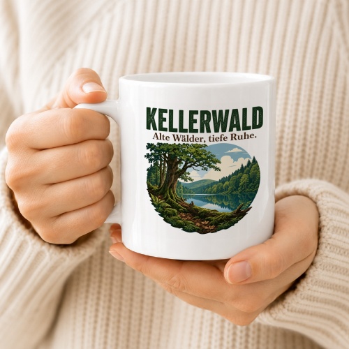 Tasse »Kellerwald – Alte Wälder, tiefe Ruhe.«