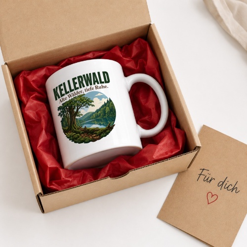 Tasse »Kellerwald – Alte Wälder, tiefe Ruhe.«