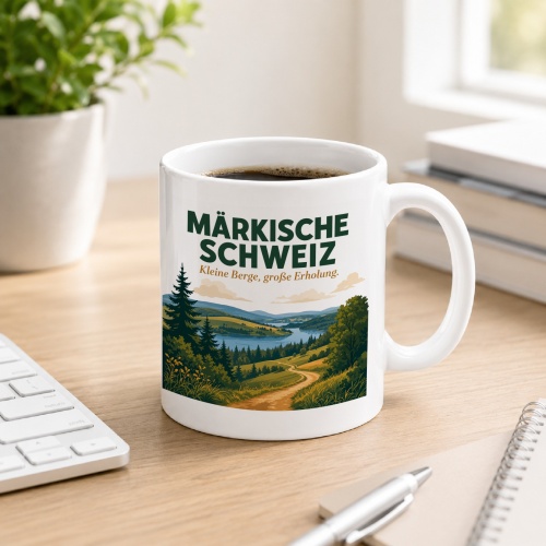 Tasse »Märkische Schweiz – Kleine Berge, große Erholung.«