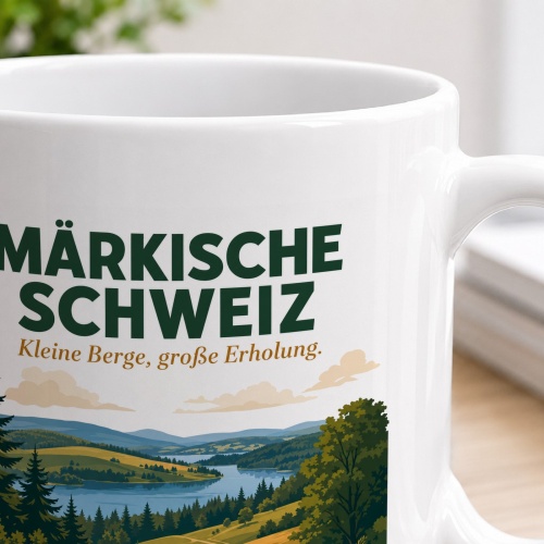 Tasse »Märkische Schweiz – Kleine Berge, große Erholung.«