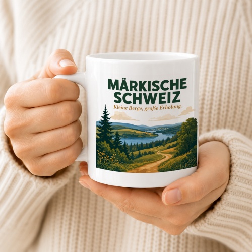 Tasse »Märkische Schweiz – Kleine Berge, große Erholung.«