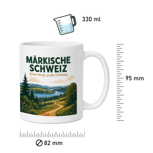 Tasse »Märkische Schweiz – Kleine Berge, große Erholung.«