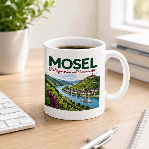 Tasse »Mosel Steillagen, Wein und Flussromantik.«