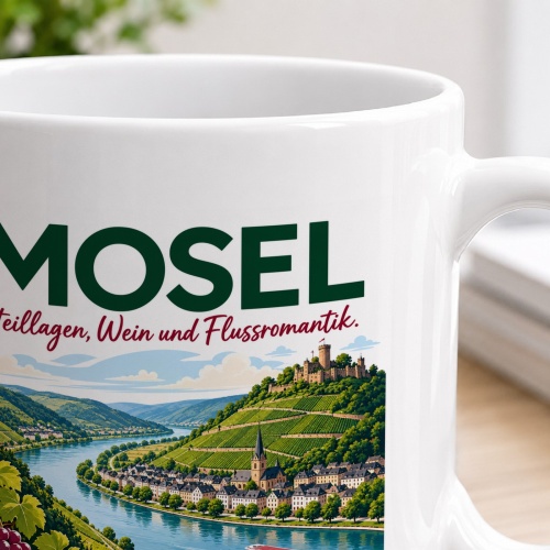 Tasse »Mosel Steillagen, Wein und Flussromantik.«