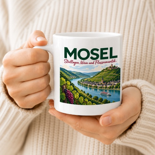 Tasse »Mosel Steillagen, Wein und Flussromantik.«