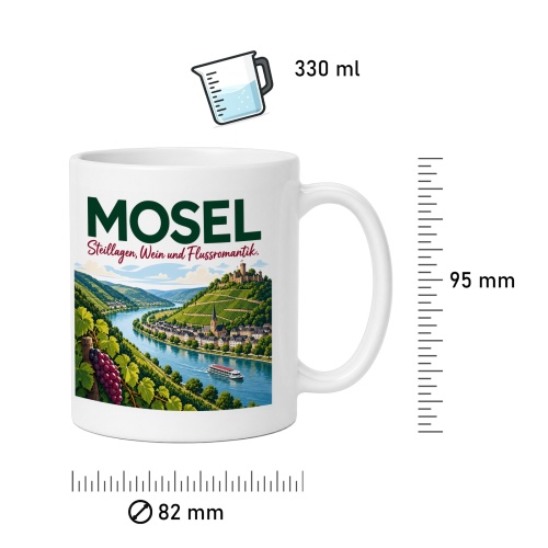 Tasse »Mosel Steillagen, Wein und Flussromantik.«