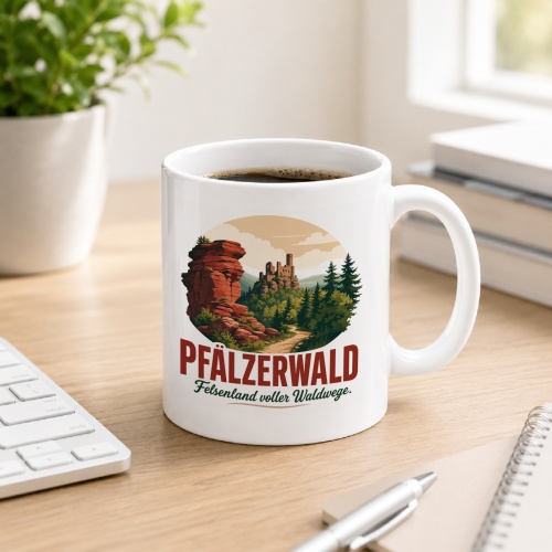 Tasse »Pfälzerwald Felsenland voller Waldwege.«