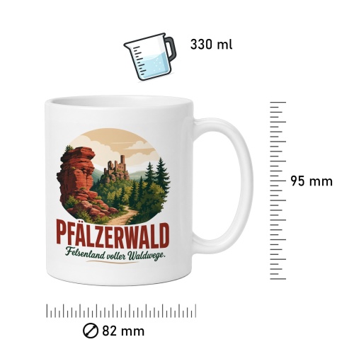 Tasse »Pfälzerwald Felsenland voller Waldwege.«