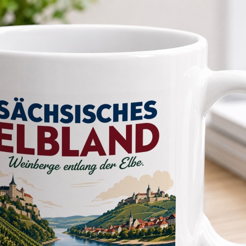 Tasse »Sächsisches Elbland – Weinberge entlang der Elbe«