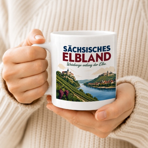 Tasse »Sächsisches Elbland – Weinberge entlang der Elbe«